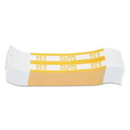 COIN-TAINER Currency Strap, 1000, Yellow, PK1000 216070G12